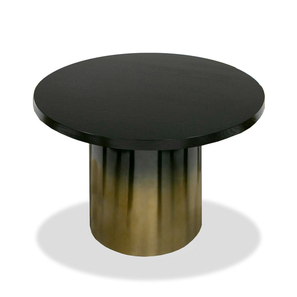 VIG Furniture Modrest Elmira - Glam Black Ash + Gradient Stainless Steel Round Dining Table VGGMDT-1658A