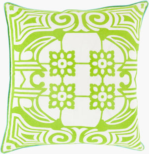 Surya Eleonore 18" Accent Pillow - Classic Cotton-linen Blend Decor For Elegant Home Spaces, India Made Green Linen,Cotton Eln004-2222d
