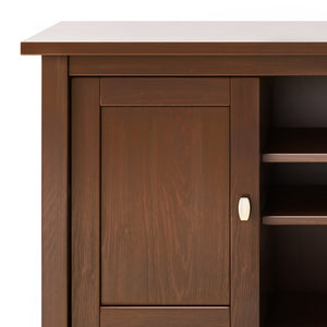 English Elm Warm Shaker Tv Media Stand In Russet Brown - Handcrafted Solid Wood With Storage & Cord Management B136P159673-GIGA