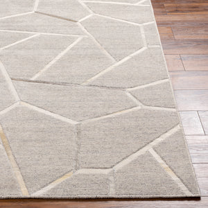 Eloquent ELQ-2306 8'10" x 12' Handmade Rug ELQ2306-81012  Light Gray, Light Beige, Medium Gray, Black Surya