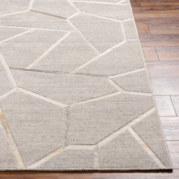 Eloquent ELQ-2306 8'10" x 12' Handmade Rug ELQ2306-81012  Light Gray, Light Beige, Medium Gray, Black Surya