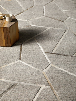 Eloquent ELQ-2306 8'10" x 12' Handmade Rug ELQ2306-81012  Light Gray, Light Beige, Medium Gray, Black Surya