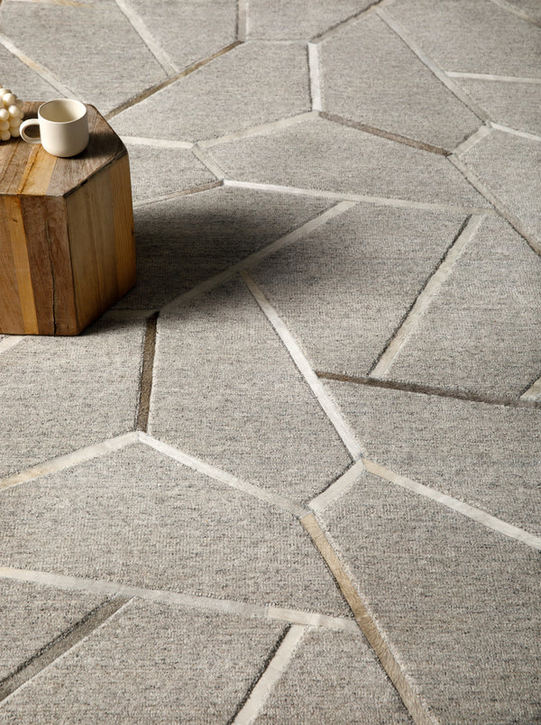 Eloquent ELQ-2306 8'10" x 12' Handmade Rug ELQ2306-81012  Light Gray, Light Beige, Medium Gray, Black Surya