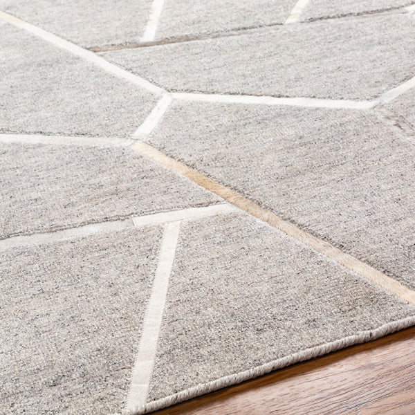 Eloquent ELQ-2306 8'10" x 12' Handmade Rug ELQ2306-81012  Light Gray, Light Beige, Medium Gray, Black Surya