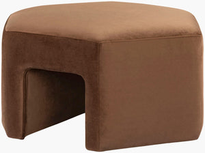 Surya Ellisa Compact Polyester Upholstered Ottoman Footrest for Living Room or Bedroom Seating ELSA002-163027