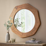 Christopher Knight Home® - Noble House - Kamin Rustic Handcrafted Acacia Wood Round Wall Mirror, Natural