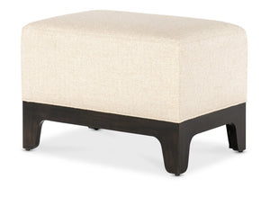 Hooker Furniture Archives Ottoman — Rectangular Curate Wheat Performance Fabric Ottoman With Black Wood Base, Durable Classic Style 6123-50004-99