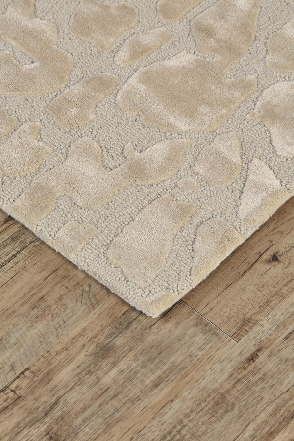 Feizy Rugs Mali Hand-tufted Abstract Rug – Contemporary Glam With Subtle Sheen For Sophisticated Interiors Ivory,Taupe,Tan Viscose,Wool 7178629fivy000c50