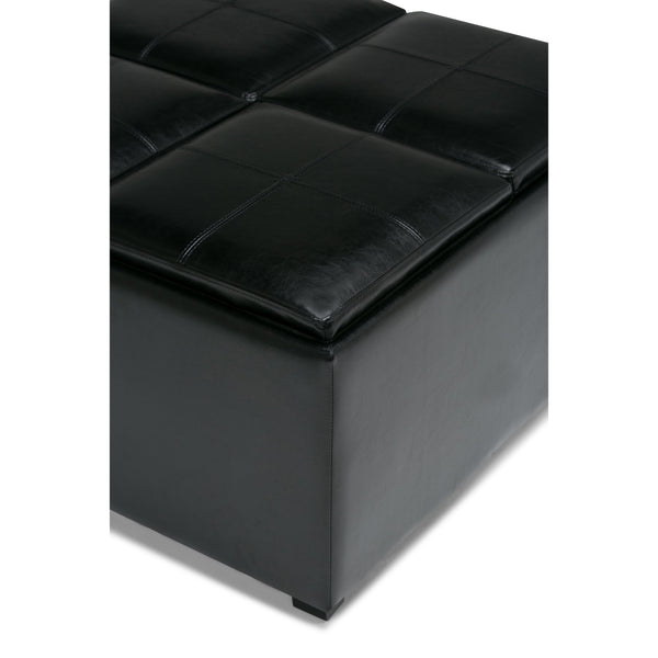 English Elm Avalon - Contemporary Square Storage Ottoman In Midnight Black With Versatile Functionality & Style B136P159742