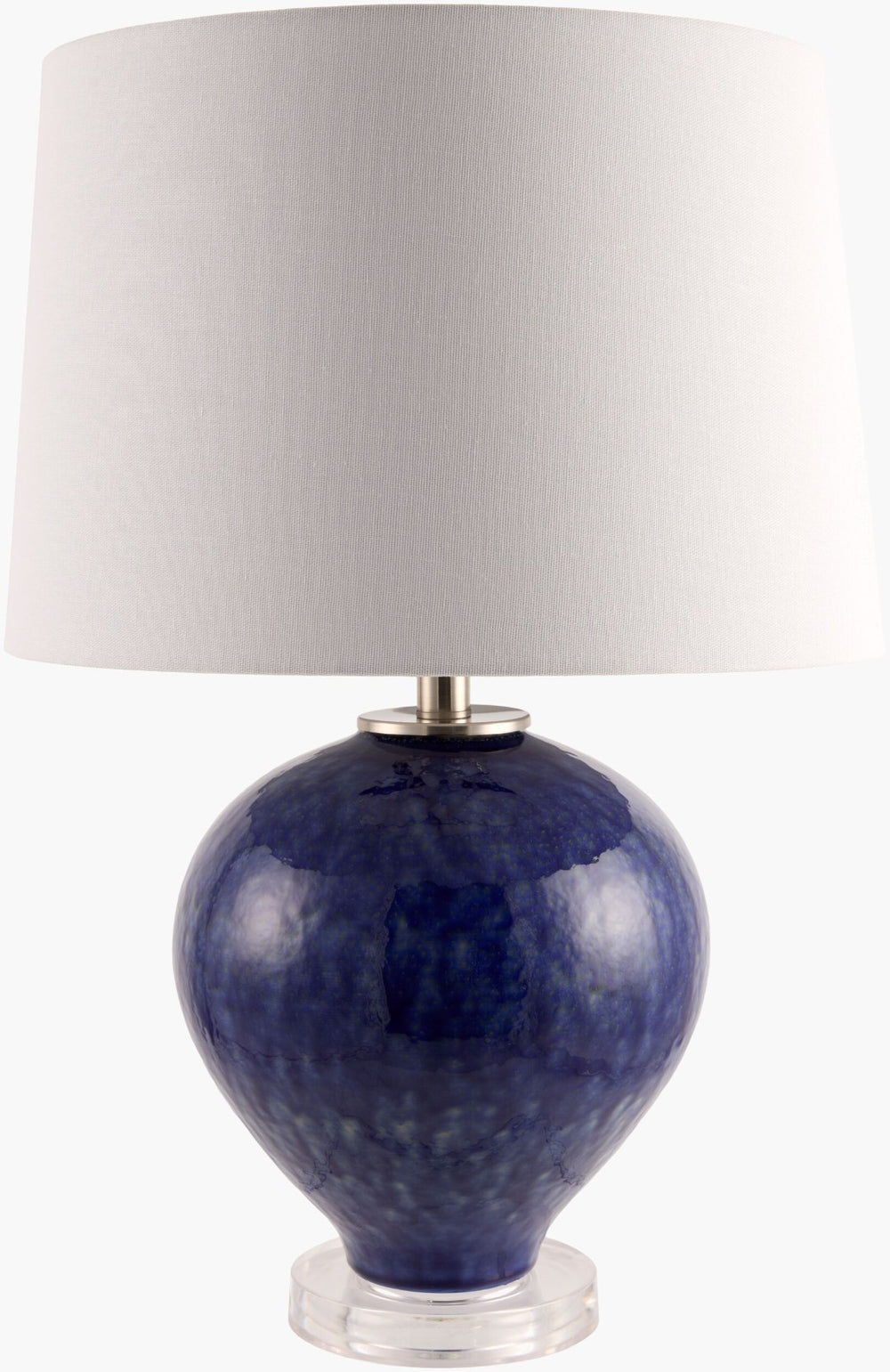 Surya Elvian Industrial Rustic Table Lamp with Metal Base and Soft Linen Shade for Bedroom ELVN-001