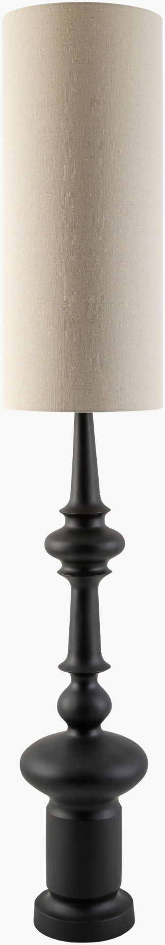 Surya Elwen Slim Mid-century Modern Floor Lamp with Linen Shade for Living Room Reading ELWN-002