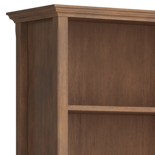 English Elm Amherst 30-Inch Solid Wood 5-Shelf Bookcase In Rustic Natural Brown - Versatile Storage & Style B136P158330