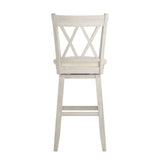 Homelegance By Top-Line Juliette Double X-Back Wood Swivel Bar Stool White Rubberwood