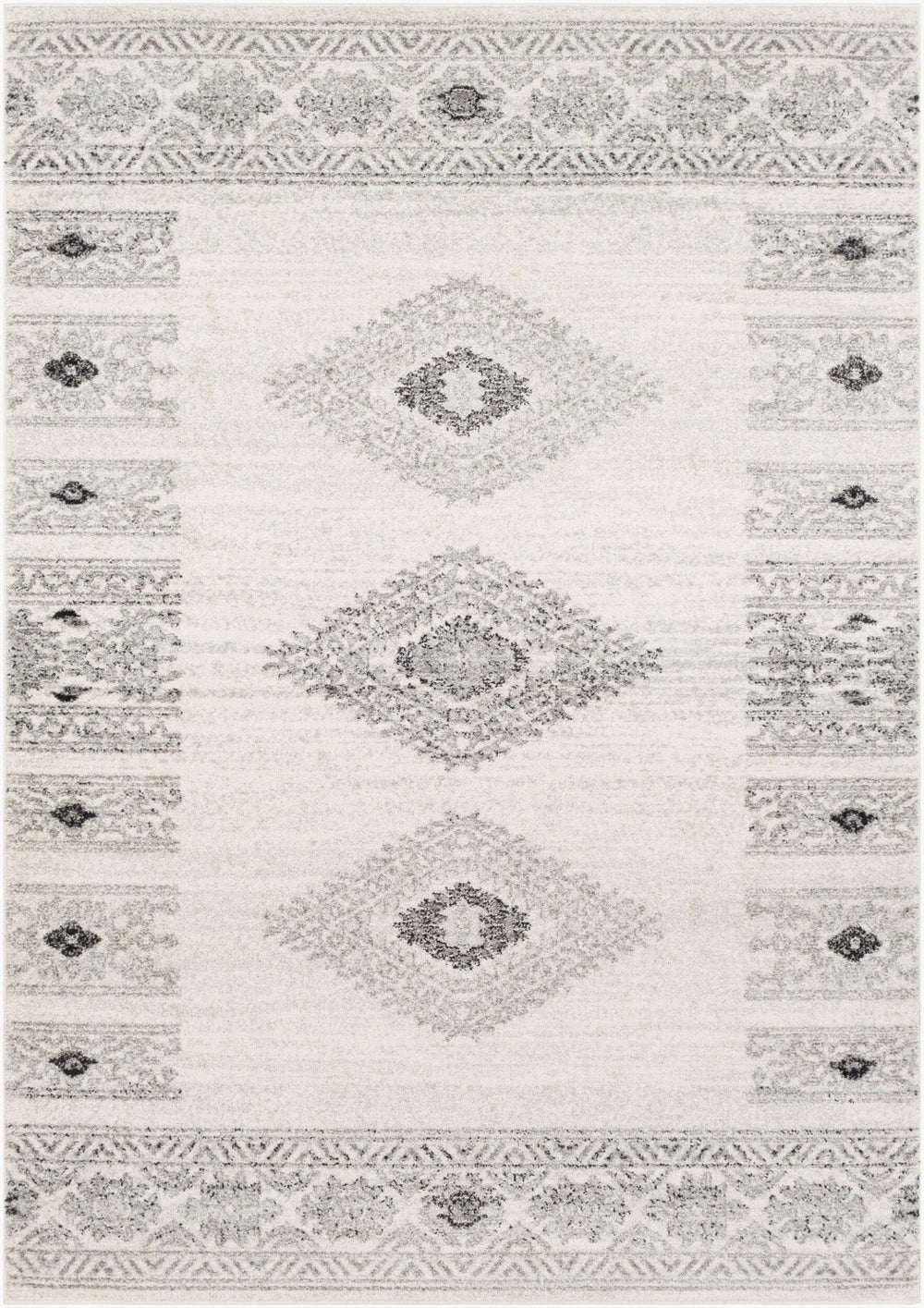 Livabliss Elaziz Machine Woven Polypropylene Area Rug Rustic Farmhouse Entryway Accent Gray, Light Gra 5'3" x 7'7" ELZ2305-5376