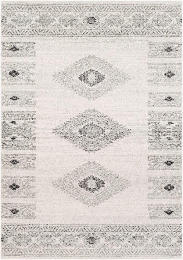 Livabliss Elaziz Machine Woven Polypropylene Area Rug Rustic Farmhouse Entryway Accent Gray, Light Gra 5'3" x 7'7" ELZ2305-5376