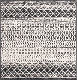 Livabliss Elaziz Moroccan Geometric Area Rug Machine Woven Polypropylene for Living Dining Bedroom Black, Light Gr 5' x 5' ELZ2307-5SQ