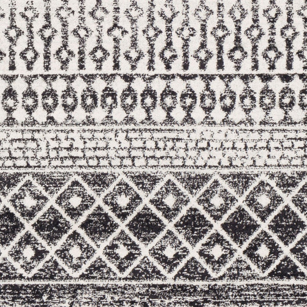 Livabliss Elaziz Moroccan Geometric Area Rug Machine Woven Polypropylene for Living Dining Bedroom Black, Light Gr 2'7" x 7'7" ELZ2307-2776