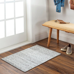 Livabliss Elaziz Moroccan Geometric Machine Woven Polypropylene Rug for Living or Dining Rooms Light Gray, Gra 2' x 2'11" ELZ2308-23