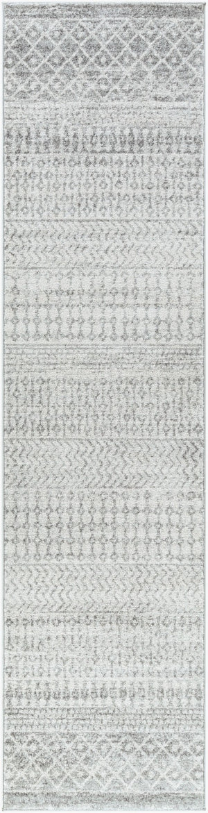 Livabliss Elaziz Moroccan Geometric Machine Woven Polypropylene Rug for Living or Dining Rooms Light Gray, Gra 2'7" x 20' ELZ2308-2720