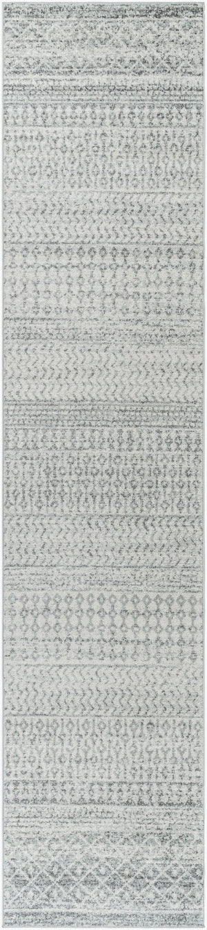 Livabliss Elaziz Moroccan Geometric Machine Woven Polypropylene Rug for Living or Dining Rooms Light Gray, Gra 2'7" x 12' ELZ2308-2712