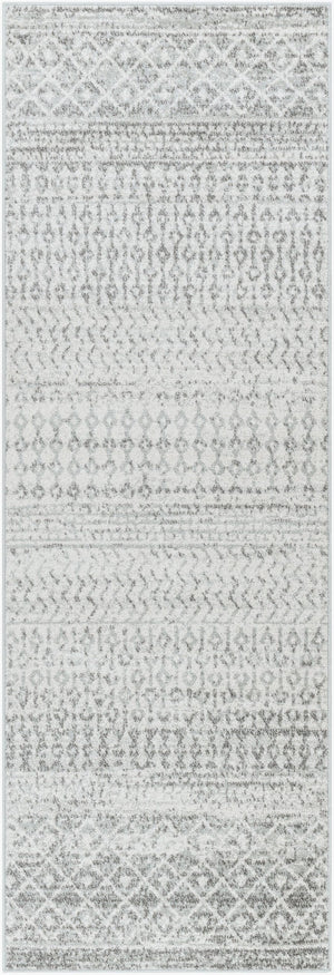 Livabliss Elaziz Moroccan Geometric Machine Woven Polypropylene Rug for Living or Dining Rooms Light Gray, Gra 2'7" x 7'7" ELZ2308-2776