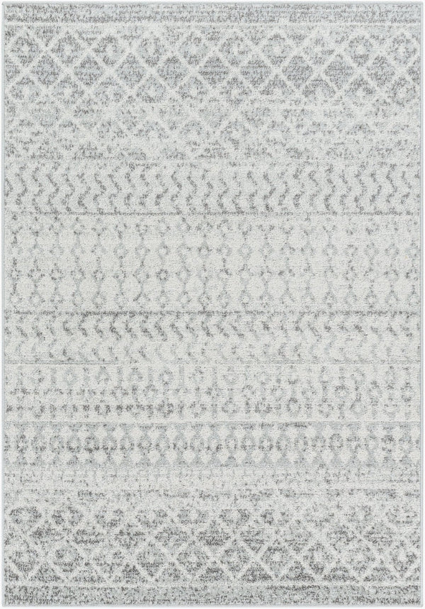 Livabliss Elaziz Moroccan Geometric Machine Woven Polypropylene Rug for Living or Dining Rooms Light Gray, Gra 3'11" x 5'7" ELZ2308-31157