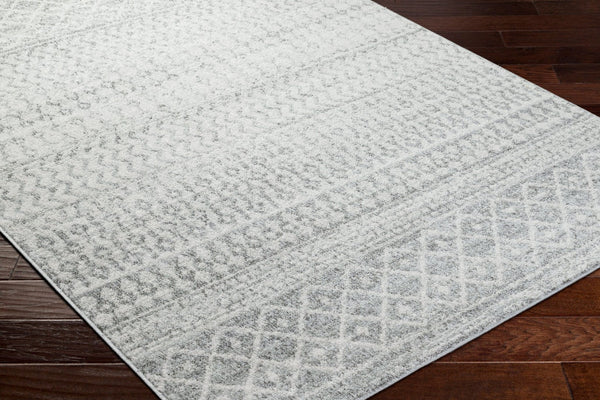 Livabliss Elaziz Moroccan Geometric Machine Woven Polypropylene Rug for Living or Dining Rooms Light Gray, Gra 10' x 10' Round ELZ2308-10RD
