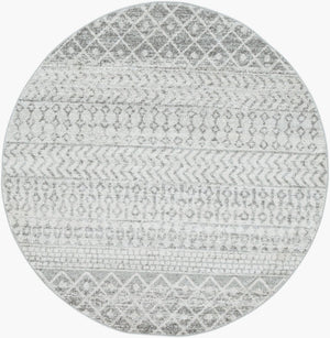 Livabliss Elaziz Moroccan Geometric Machine Woven Polypropylene Rug for Living or Dining Rooms Light Gray, Gra 10' x 10' Round ELZ2308-10RD