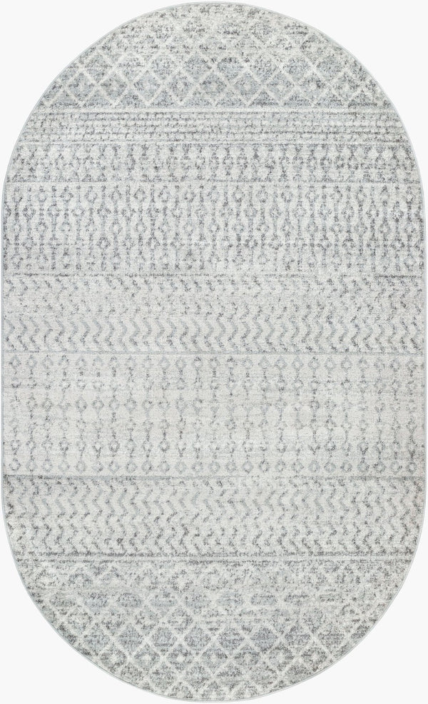 Livabliss Elaziz Moroccan Geometric Machine Woven Polypropylene Rug for Living or Dining Rooms Light Gray, Gra 4' x 6' ELZ2308-46OV
