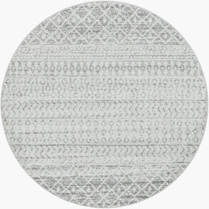 Livabliss Elaziz Moroccan Geometric Machine Woven Polypropylene Rug for Living or Dining Rooms Light Gray, Gra 5'11" x 5'11" Round ELZ2308-6RD
