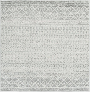 Livabliss Elaziz Moroccan Geometric Machine Woven Polypropylene Rug for Living or Dining Rooms Light Gray, Gra 10' x 10' Square ELZ2308-10SQ