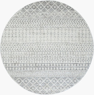 Livabliss Elaziz Moroccan Geometric Machine Woven Polypropylene Rug for Living or Dining Rooms Light Gray, Gra 7'10" x 7'10" Round ELZ2308-710RD