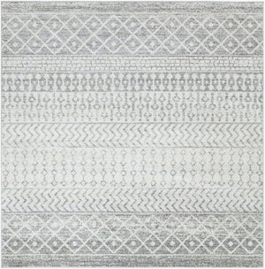 Livabliss Elaziz Moroccan Geometric Machine Woven Polypropylene Rug for Living or Dining Rooms Light Gray, Gra 7'10" x 7'10" Square ELZ2308-710SQ