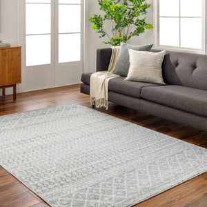 Livabliss Elaziz Moroccan Geometric Machine Woven Polypropylene Rug for Living or Dining Rooms Light Gray, Gra 10' x 13'11" ELZ2308-1014