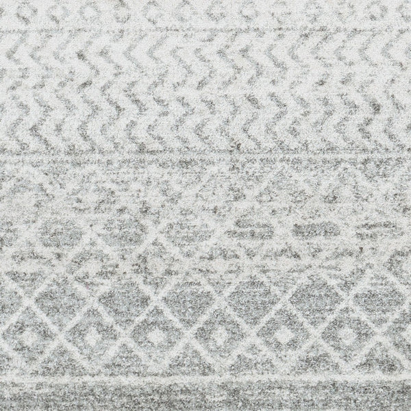 Livabliss Elaziz Moroccan Geometric Machine Woven Polypropylene Rug for Living or Dining Rooms Light Gray, Gra 10' x 10' Round ELZ2308-10RD