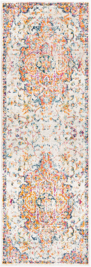 Livabliss Elaziz Machine Woven Polypropylene Rug Ornamental Motifs for Entryways and Hallways Orange, Mustard 2'7" x 7'7" ELZ2314-2776