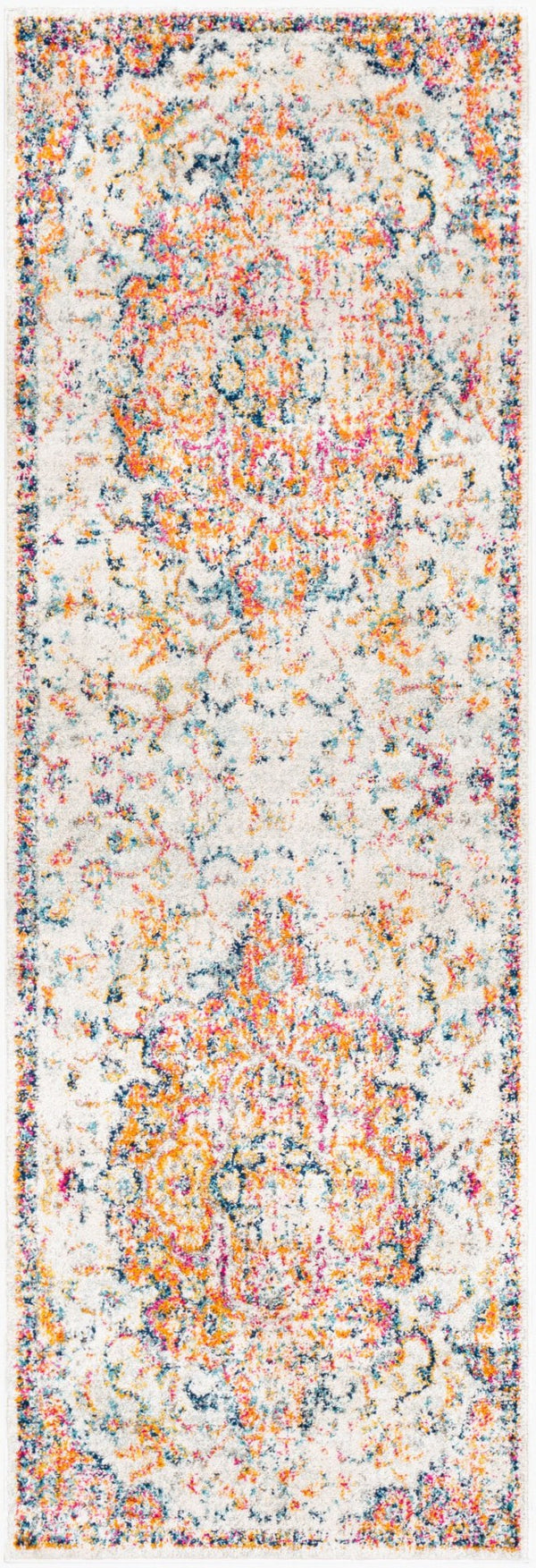 Livabliss Elaziz Machine Woven Polypropylene Rug Ornamental Motifs for Entryways and Hallways Orange, Mustard 2'7" x 7'7" ELZ2314-2776