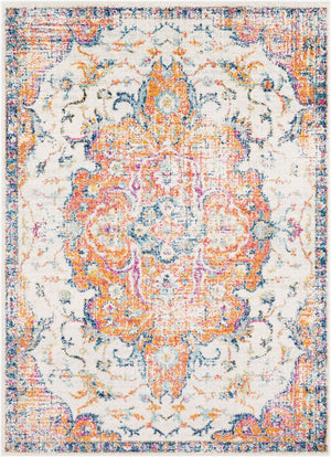 Livabliss Elaziz Machine Woven Polypropylene Rug Ornamental Motifs for Entryways and Hallways Orange, Mustard 2' x 2'11" ELZ2314-23