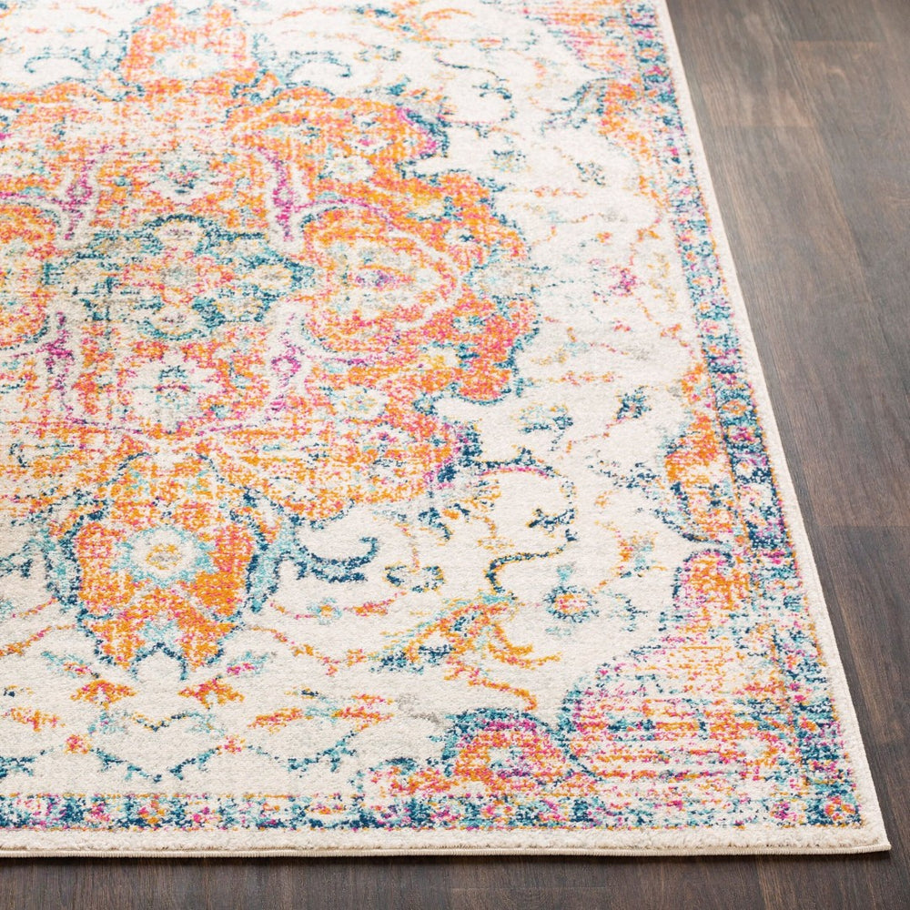 Livabliss Elaziz Machine Woven Polypropylene Rug Ornamental Motifs for Entryways and Hallways Orange, Mustard 2' x 2'11" ELZ2314-23