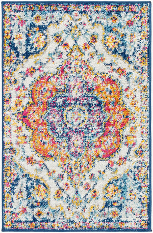 Livabliss Elaziz Geometric Turkish Style Machine Woven Polypropylene Rug for Entryway or Bedside Fuchsia, Mustar 2' x 2'11" ELZ2335-23