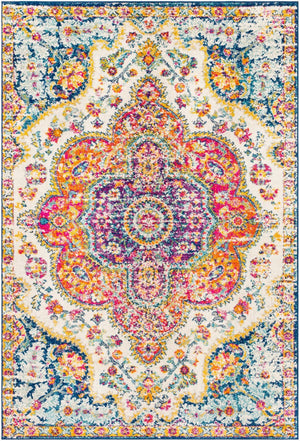 Livabliss Elaziz Geometric Turkish Style Machine Woven Polypropylene Rug for Entryway or Bedside Fuchsia, Mustar 8'10" x 12'6" ELZ2335-93126