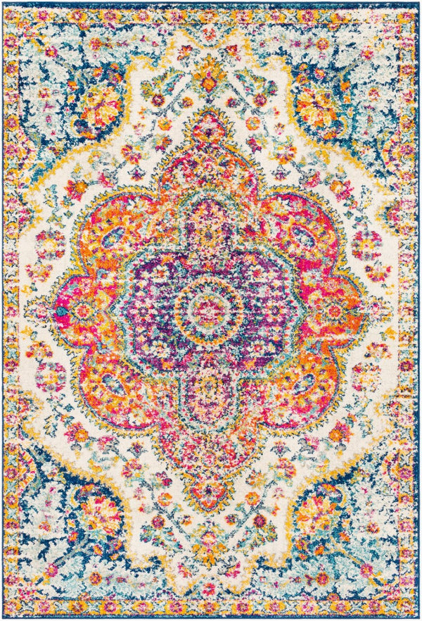 Livabliss Elaziz Geometric Turkish Style Machine Woven Polypropylene Rug for Entryway or Bedside Fuchsia, Mustar 8'10" x 12'6" ELZ2335-93126