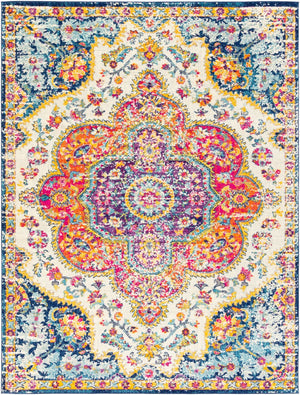 Livabliss Elaziz Geometric Turkish Style Machine Woven Polypropylene Rug for Entryway or Bedside Fuchsia, Mustar 7'10" x 10'2" ELZ2335-710103