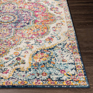 Livabliss Elaziz Geometric Turkish Style Machine Woven Polypropylene Rug for Entryway or Bedside Fuchsia, Mustar 2'7" x 7'7" ELZ2335-2776