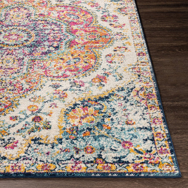 Livabliss Elaziz Geometric Turkish Style Machine Woven Polypropylene Rug for Entryway or Bedside Fuchsia, Mustar 2'7" x 7'7" ELZ2335-2776