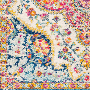 Livabliss Elaziz Geometric Turkish Style Machine Woven Polypropylene Rug for Entryway or Bedside Fuchsia, Mustar 2'7" x 7'7" ELZ2335-2776