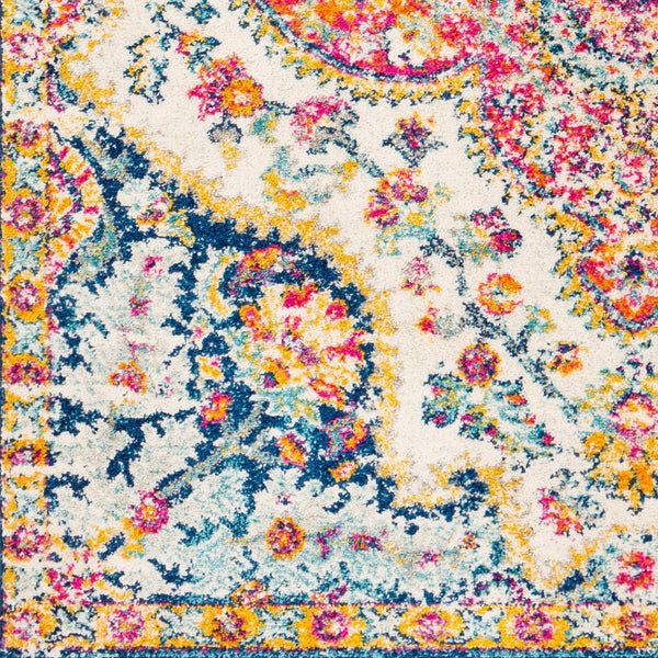 Livabliss Elaziz Geometric Turkish Style Machine Woven Polypropylene Rug for Entryway or Bedside Fuchsia, Mustar 2'7" x 7'7" ELZ2335-2776