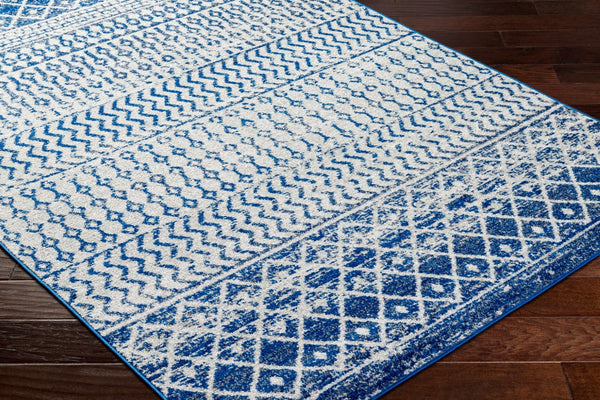Livabliss Elaziz Moroccan Geometric Runner Rug Polypropylene Woven for Hallway or Entryway Blue, Gray 2'7" x 7'7" ELZ2345-2776