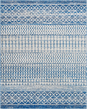 Livabliss Elaziz Moroccan Geometric Runner Rug Polypropylene Woven for Hallway or Entryway Blue, Gray 7'10" x 10'2" ELZ2345-710103