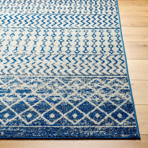 Livabliss Elaziz Moroccan Geometric Runner Rug Polypropylene Woven for Hallway or Entryway Blue, Gray 2'7" x 7'7" ELZ2345-2776